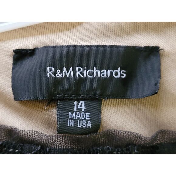 R&M Richards Dress Women Black Sheath Size 14 Lace Details - Picture 5 of 5